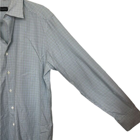 Ermenegildo Zegna White/Blue Multi Long Sleeve Gingham Check Button Front Shirt - Picture 6 of 10